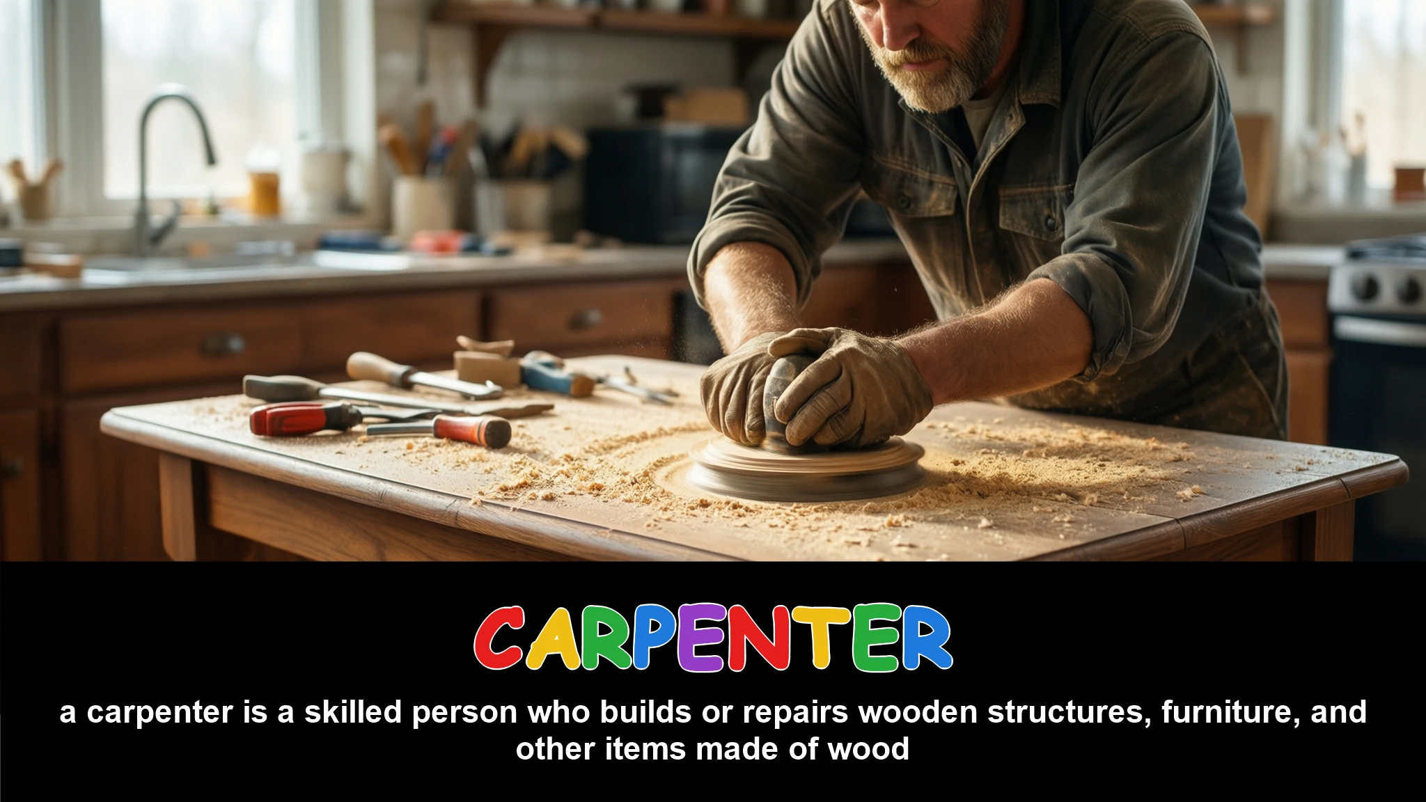 English Illustration for carpenter
